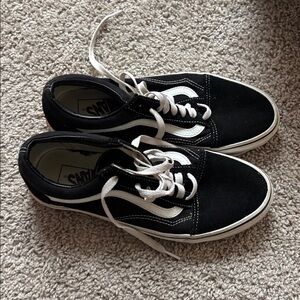 Vans Black and White Low-Top Skate Sneakers